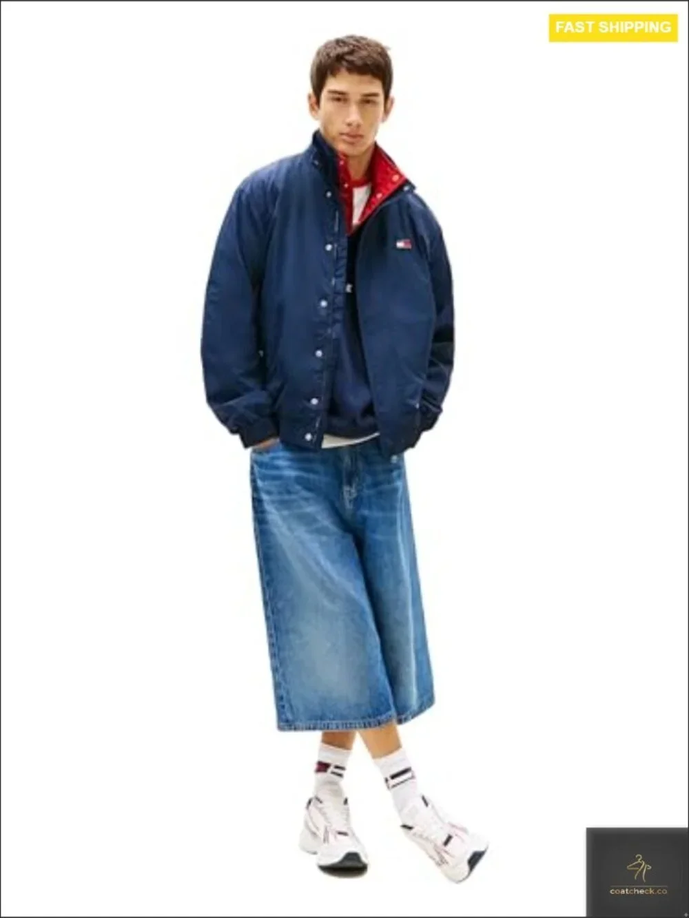 Lightweight Windbreaker Jacket With Embroidered Back Logo Regular Fit Snap Zip
